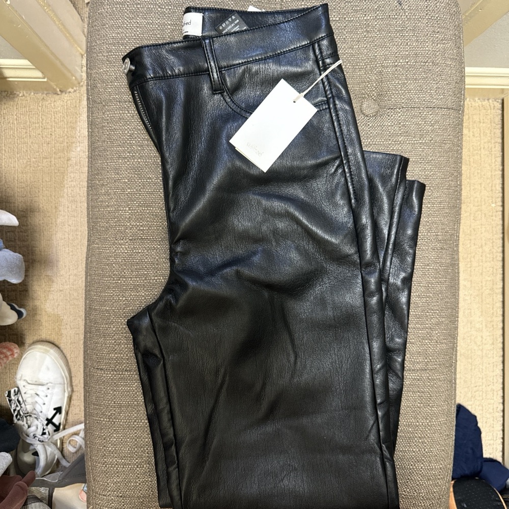 Black Faux Leather Pants